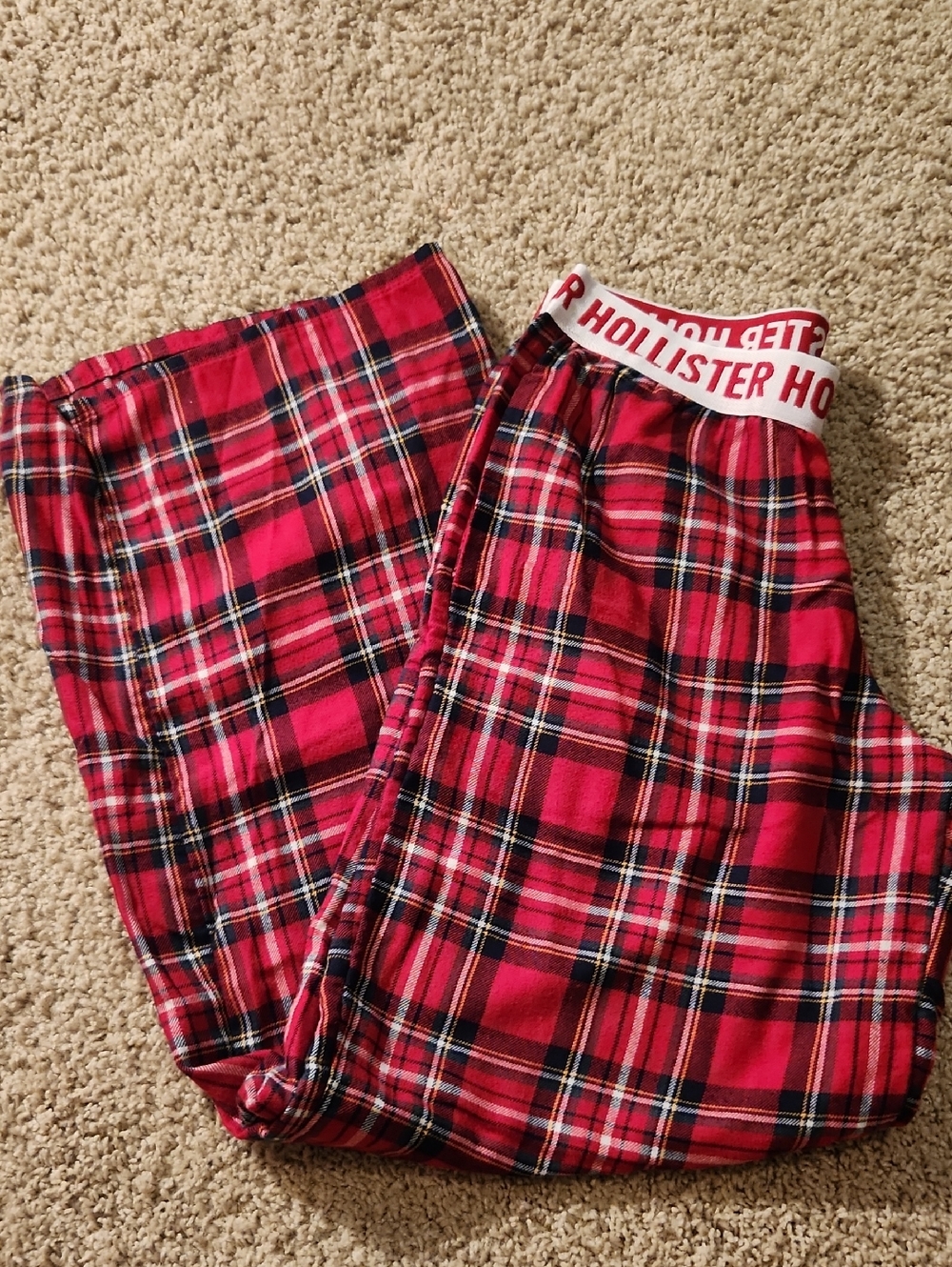 Hollister Red Plaid Pajama Pants